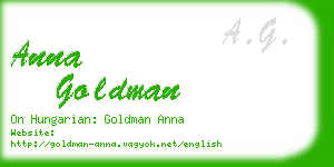 anna goldman business card